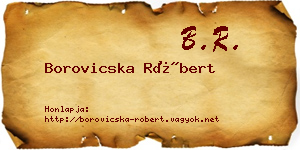 Borovicska Róbert névjegykártya